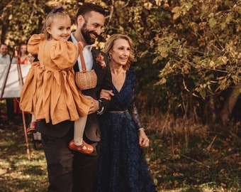 Vestido de niña de las flores para niños pequeños boho, vestido de lino para niños pequeños, vestido de niña de las flores de lino, vestido de niña de las flores para bebés