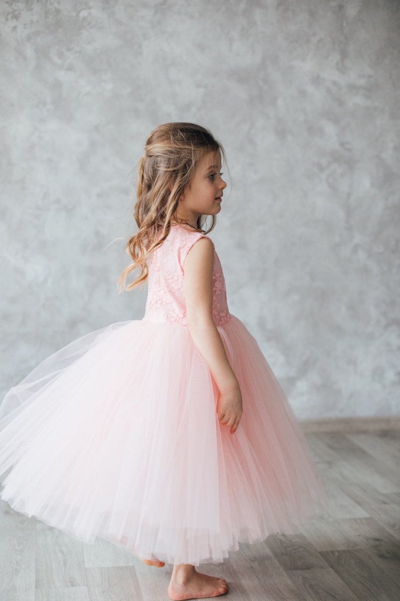 Blush Tulle Flower Girl Dress Baby Flower Girl Dress Etsy