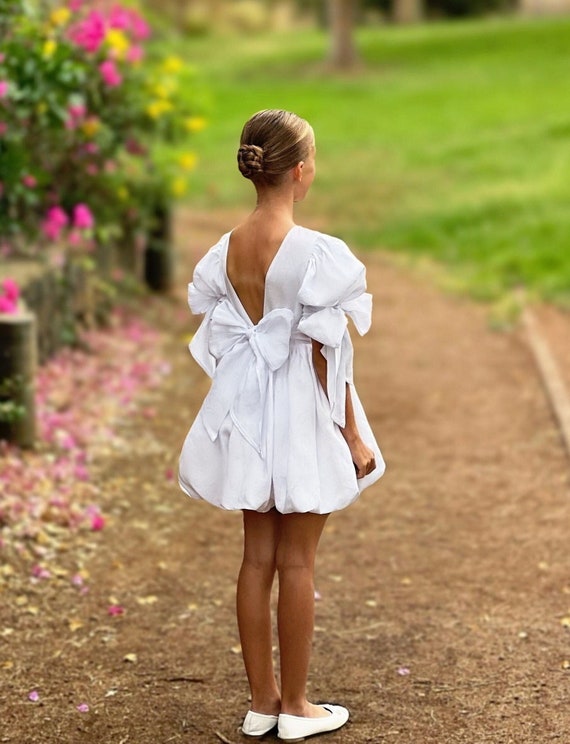 linen flower girl dress Felicity linen dress
