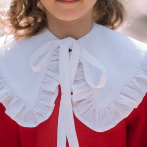 Toddler girl christmas red and white dress with long sleeves image 9