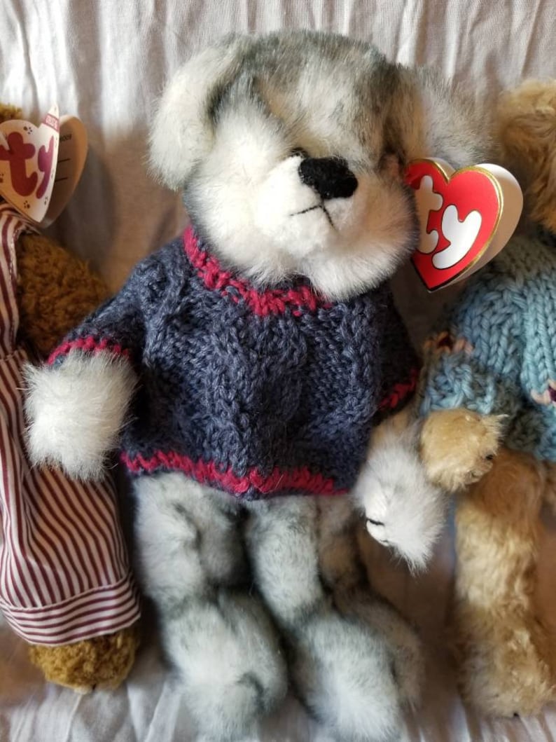Fairbanks and Skylar Dexter 3 collectible Ty Beanie Bears in clothing