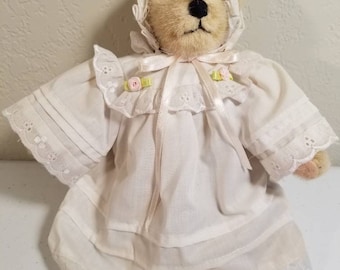 Muffy VanderBear in a nightgown, white or off white