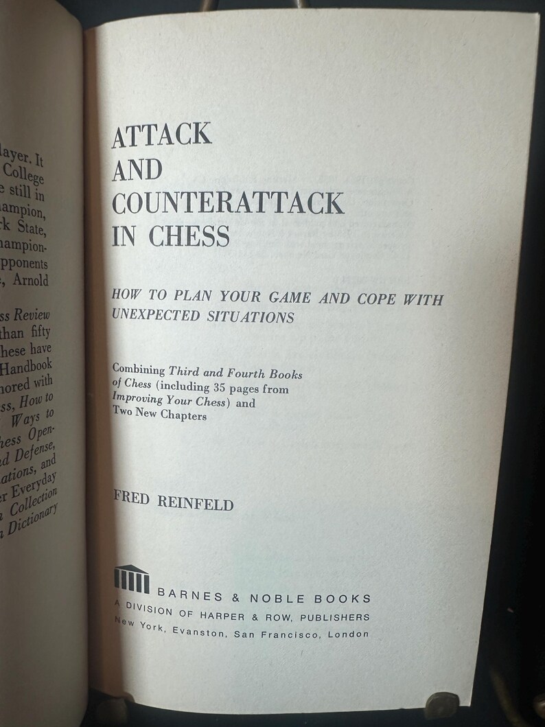 Counterattack Chess Attack and Counterattack in Chess by Fred Reinfeld - Etsy