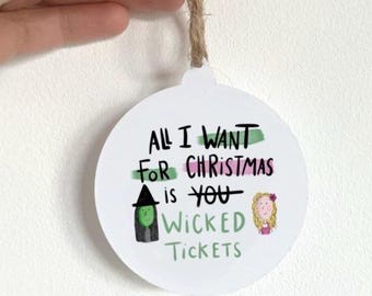 Wicked Christmas Decoration, ornament, bauble, print, artwork