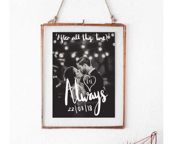 Personalised Wedding Anniversary Photo Custom Text Harry Etsy