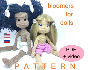Bloomers for dolls Crochet Pattern doll accessories fashion clothes digital file