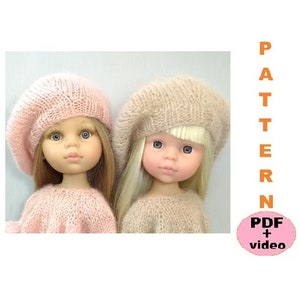 Paola reina beret Pattern for doll Crafts beret Hats for dolls Doll clothes Hat pattern Doll beret Beret pattern Knitted pattern for dolls