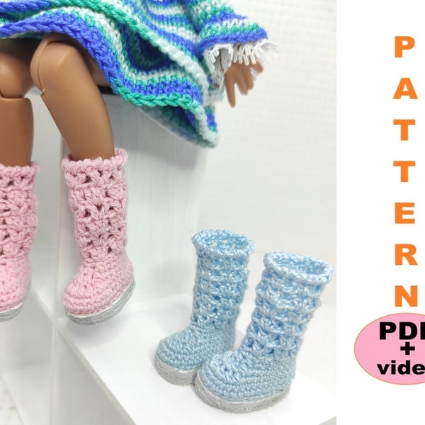 PATTERN Blythe dolls crochet fishnet boots