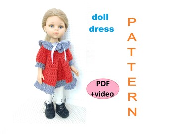 PATTERN Crochet Doll Dress for Paola Reina and Crochet Doll 30-35cm Fashion Doll Clothes PDF Patterns