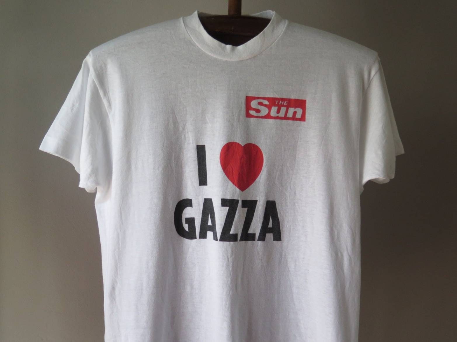 Paul 'Gazza' Gascoigne Signed England Italia 90 Replica Score Draw Shirt