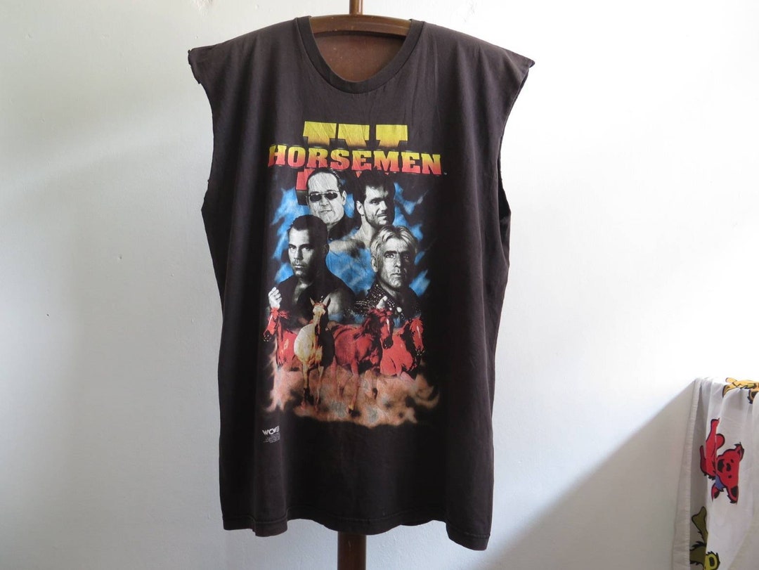 Vintage the four horsemen wrestling t shirt wcw 4 horsemen cut off