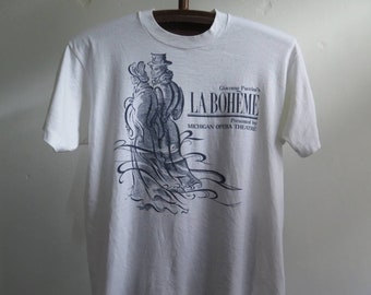 Vintage La Boheme T Shirt 90s La Boheme Michigan Opera Theatre Giacomo Puccini Rare 90s La Boheme Opera T Shirt Performing Art