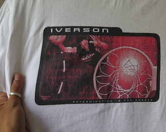 Vintage Reebok T Shirt 90s - 00s Reebok Basketball T Shirt Reebok Iverson T Shirt Iverson Shoes 90s Allen Iverson Tee