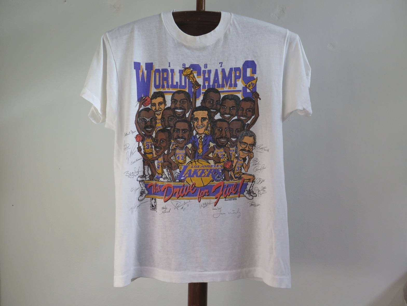 Vintage LA Lakers 1987 World Champ T Shirt NBA Caricature T - Etsy