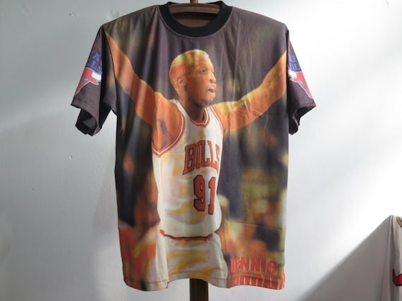 【90\"s ヴィンテージ】デニスロッドマン Tシャツ USA製 90s USA製 Dennis Rodman タトゥー Tシャツ ビンテージ