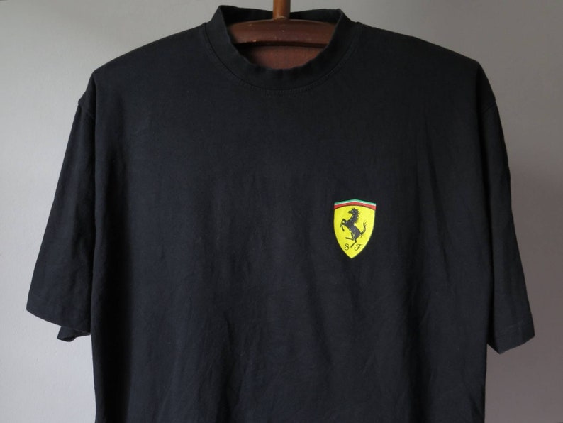 vintage ferrari tshirt ferrari logo black tshirt hiphop tee rap tee vintage sport car tee