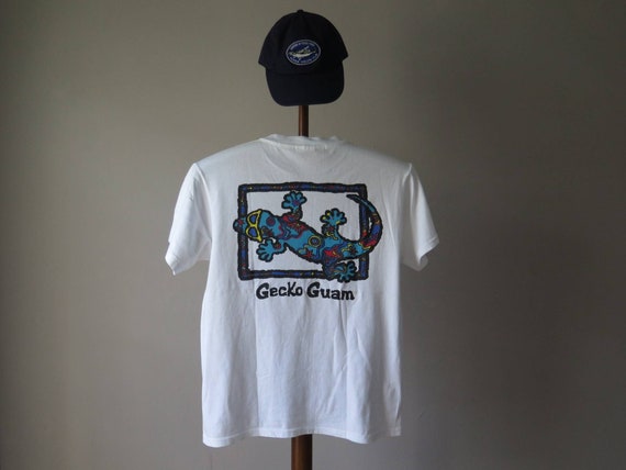 vintage surf tshirt gecko guam tshirt 90s surfing… - image 1