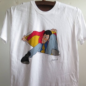 ヴィンテージ ルパン T シャツ 90 年代 ルパン三世 マンガ T シャツ アニメ T シャツ レア プロモ ESSO 提供 ジャパン アニメ 日本のマンガ T シャツ