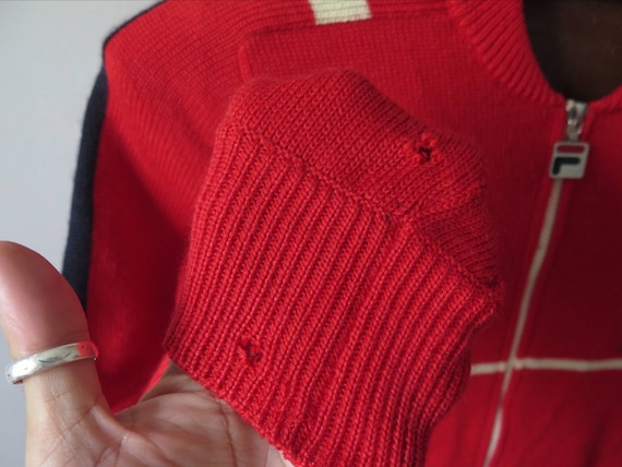 Vintage Fila jacket 80s Fila Knitted Zip Up Sweat… - image 7