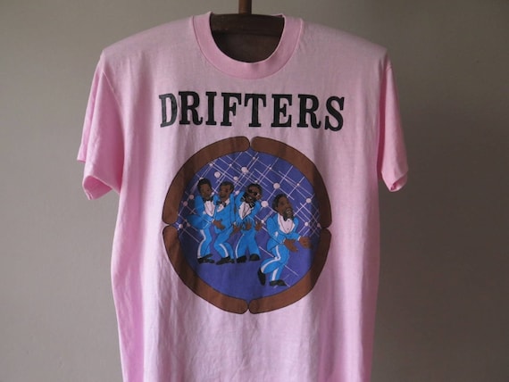 Vintage the Drifters T Shirt American Doo Wop R&B Soul 80s Single 