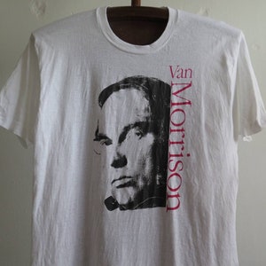 Vintage Van Morrison T Shirt 80s Van Morrison Boston Tour 80s Bootleg Tee Rare Music T Shirt Single Stitch Rock Concert T Shirt