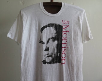 T-shirt Van Morrison Boston Tour vintage des années 80 : t-shirt bootleg à couture unique
