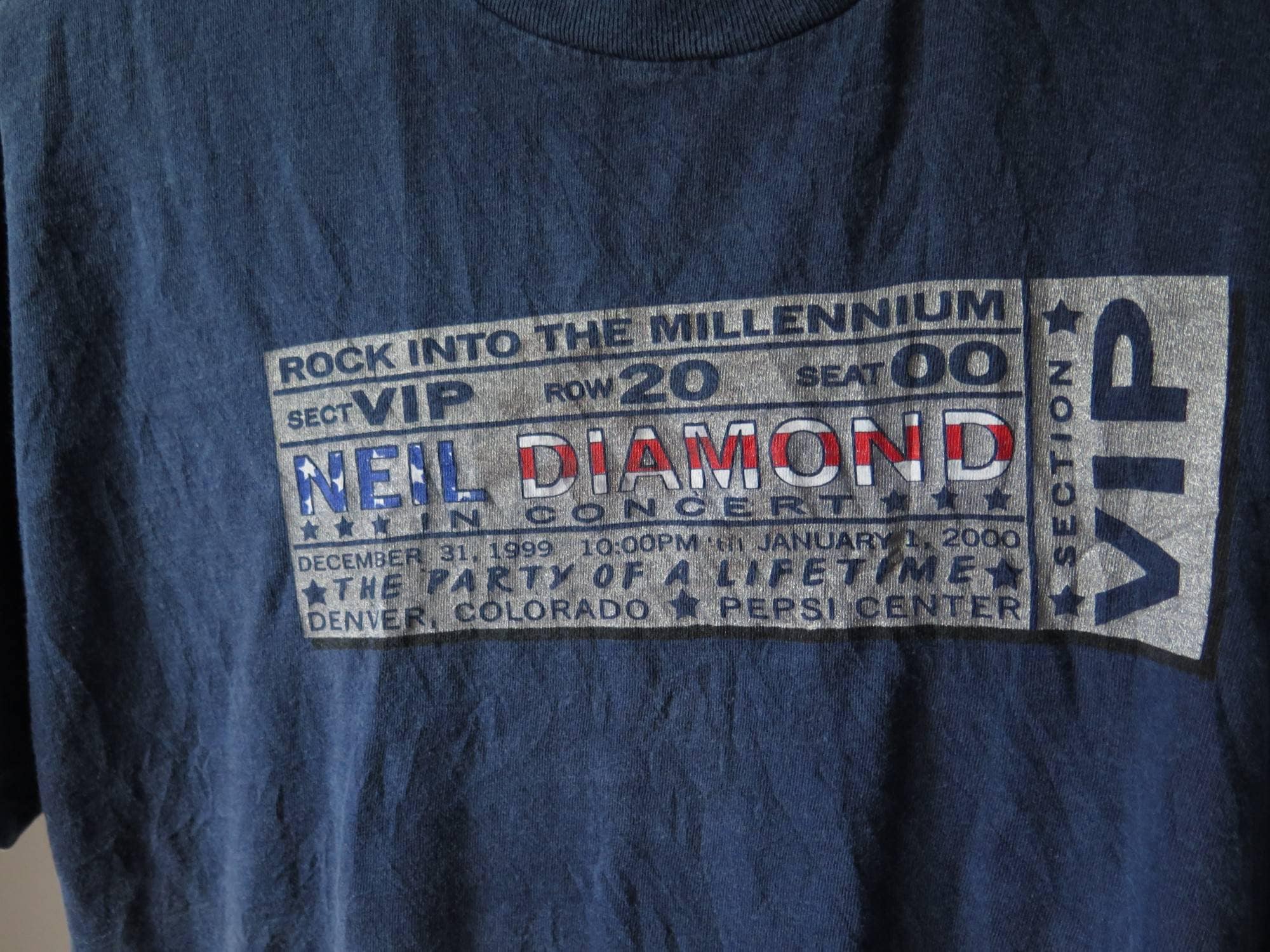 Vintage Neil Diamond Tshirt Rock Into the Millennium Tour 90s