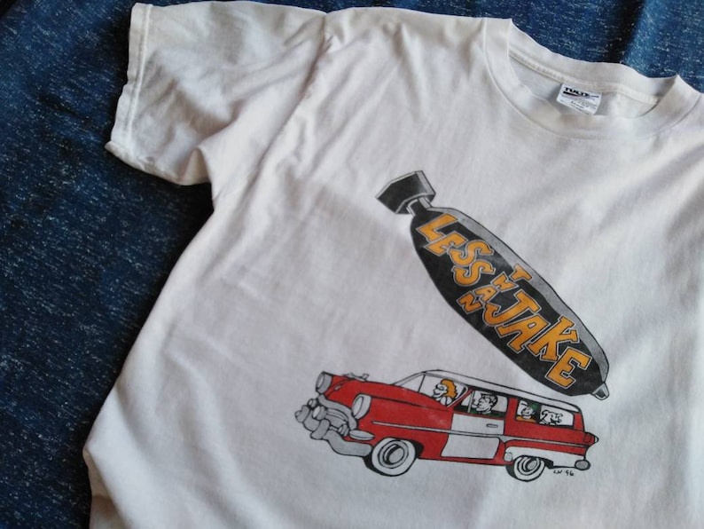 vintage less than jake tshirt ska punk tshirt pop punk tshirt punk rock tshirt 1996 white tshirt xl size