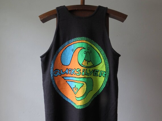 vintage quiksilver tank top quiksilver surfing 90s