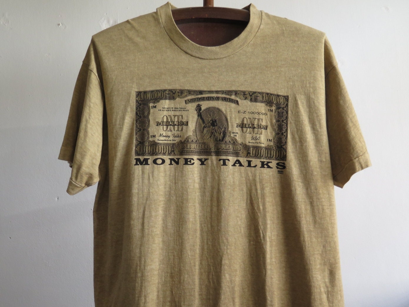 ヴィンテージ マネートークス アメリカドル 100万ドル Tシャツ 自由の 