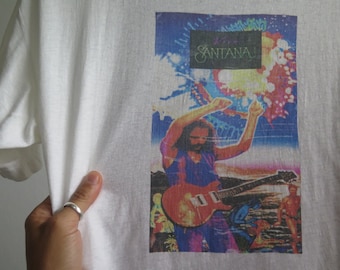 Vintage T-shirt, Size XL, Santana T Shirt, 1980s T Shirt, Concert