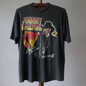 vintage johnny hallyday tshirt vintage music tshirt Polygram 90s rock music tee