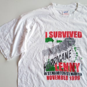 vintage hurricane tshirt vintage survived tshirt hurricane lenny tshirt tropical storm hurricane katrina tshirt 1999