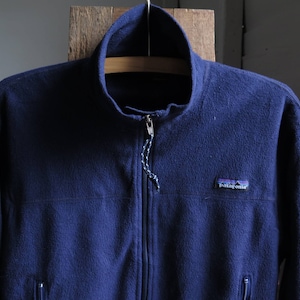 vintage patagonia synchilla jacket patagonia sweater fleece full zip jacket navy blue size xs made in u.s.a.