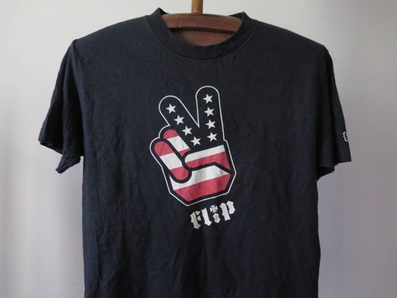FLIP Skateboard T Shirt Peace Skateboard Fashion T Shirt Black M Size Skate  Punk 