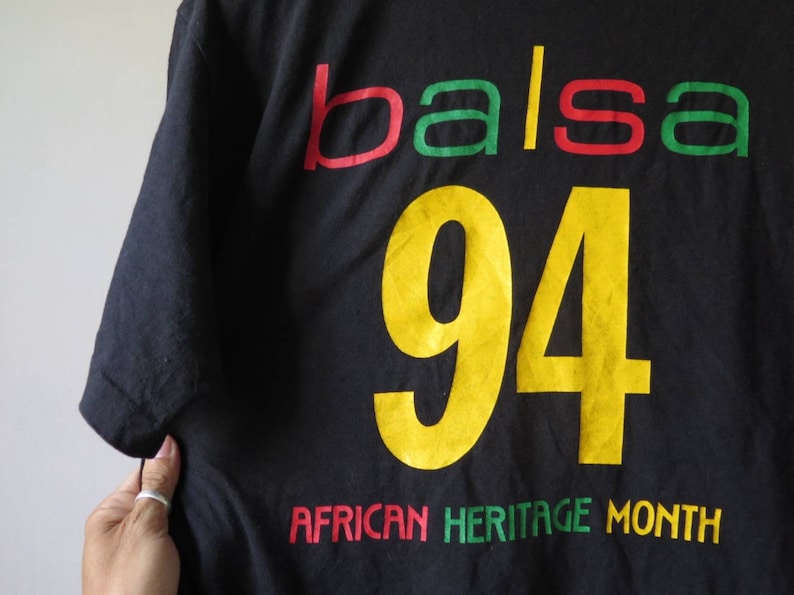 NYU School of Law Black Allied Law Students Association BALSA African Heritage Month 1994 vintage tee human rights equity community T-shirt