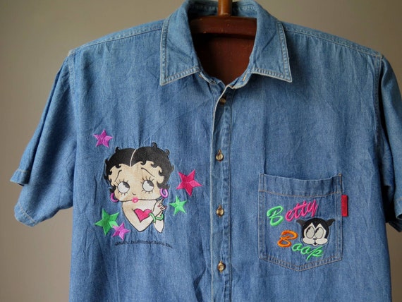 vintage betty boop denim shirt 90's betty boop shi