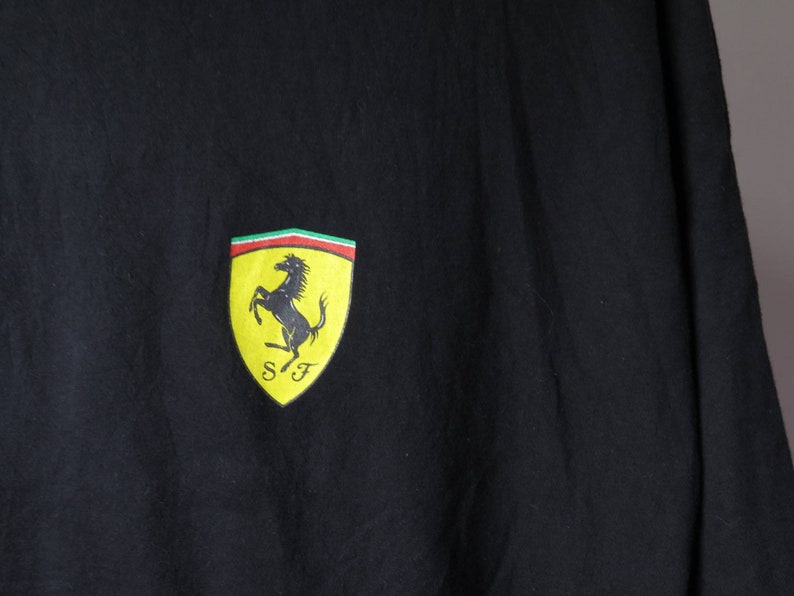 vintage ferrari tshirt ferrari logo black tshirt hiphop tee rap tee vintage sport car tee