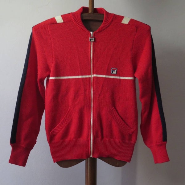 Vintage Fila jacket 80s Fila Knitted Zip Up Sweater Made in italy Fila Bj Borg Vintage Sport Wear Rare Classic Fila Knitted Zip Up Sweater