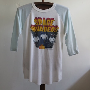 Vintage Space Invaders Game T Shirt 3/4 Space Invaders 1981 Taito 80s Video game T Shirt RARE VDO Game T Shirt Atari Games