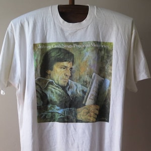 Vintage Johnny Cash T Shirt Johnny Cash Sings Precious Memories Vintage Music T Shirt Country Rockabilly Rock Tee 50/50 Single Stitch Rare