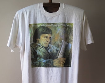 Vintage Johnny Cash T-Shirt: Sings Precious Memories, 50/50 Blend