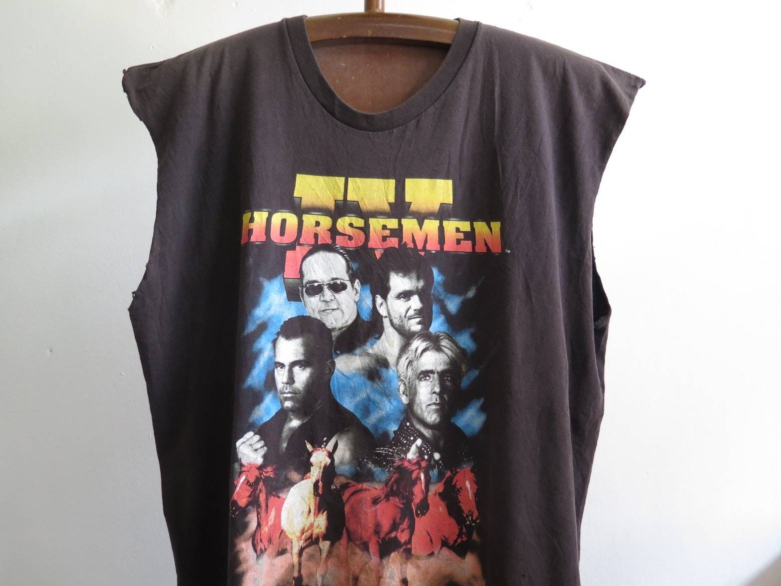 Vintage the four horsemen wrestling t shirt wcw 4 horsemen cut off