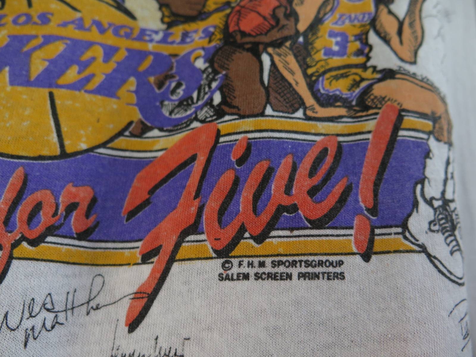 VTG 80s NBA ALL-STAR 1987 CARICATURE T-SHIRT SALME SCREEN PRINTERS