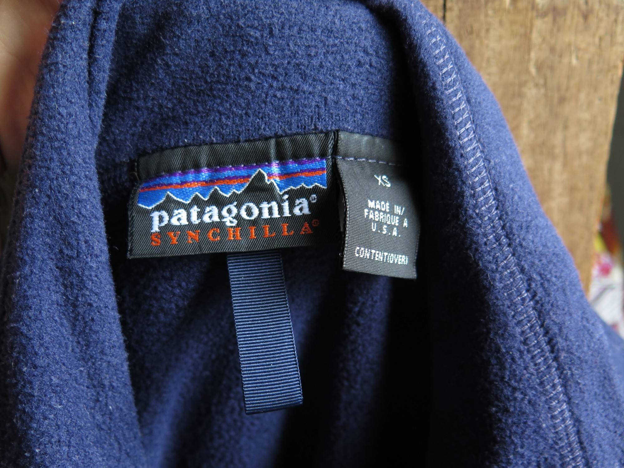 Vintage Patagonia Synchilla Fleece Jacket: Navy Blue Full Zip, XS