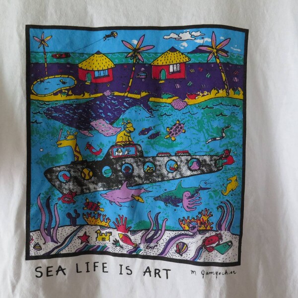 vintage life is art tshirt vintage art tshirt popart tshirt artist tshirt beach tshirt beach wear vintage surf tshirt surf wear 90s tshirt