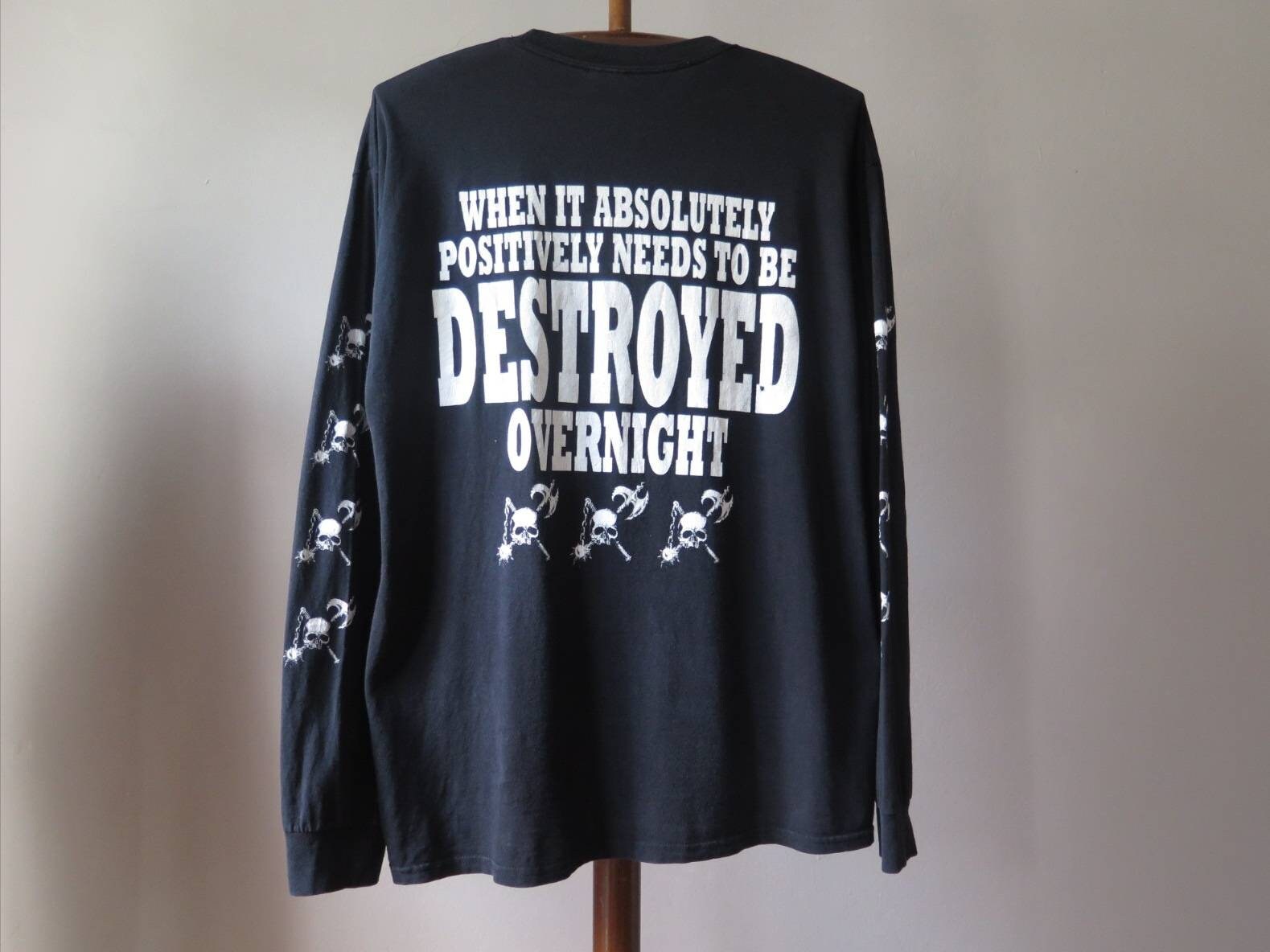 90'sビンテージ B-BOYプリント半袖 ポリシャツ XL 総柄シャツ
