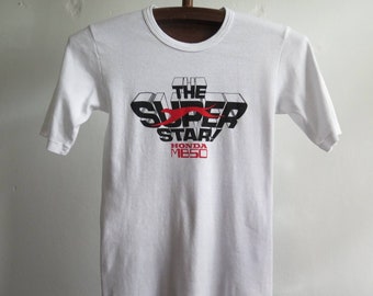 Vintage 80s Honda MB50 T-Shirt: Super Star Biker Tee