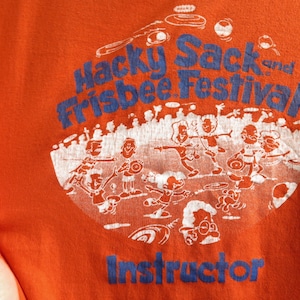 Vintage Hacky Sack and Frisbee Festival T Shirt 80s Vans T Shirt wham-o Freestyle Frisbee Flying Disc Rare Vans Off The Wall Single Stitch