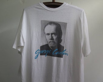 Maglietta vintage anni '90 di George Carlin: maglietta dell'attore comico